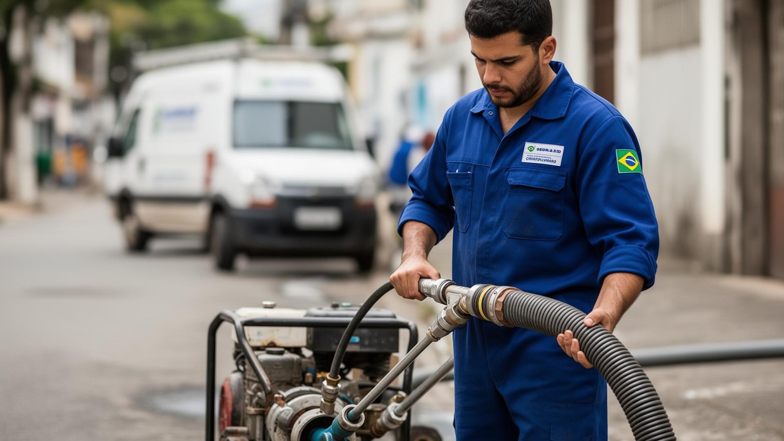 Desentupidora em Jundiaí - profissional realizando desentupimento